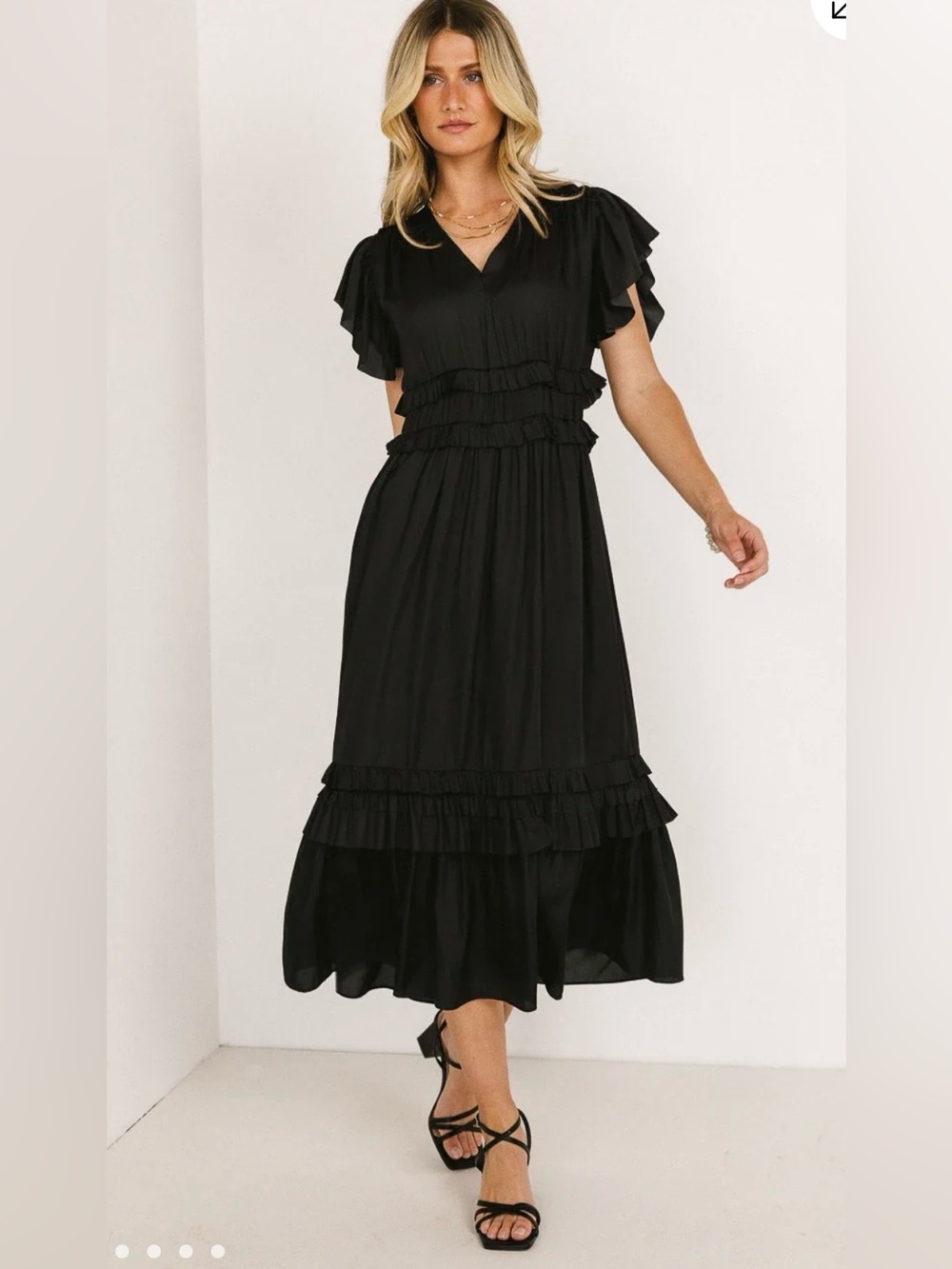bohme Black Ruffled Maxi Dress